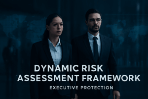 Executive protection and risk intelligence strategies for high-profile leaders using Dynamic Risk Assessment.